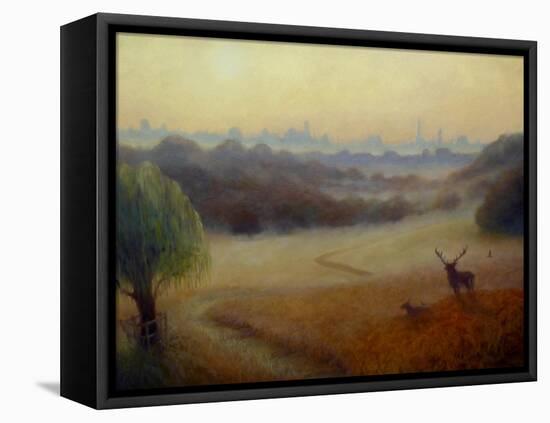 Richmond Park Autumn Morning, 2020, (oil on canvas)-Lee Campbell-Framed Premier Image Canvas