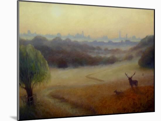 Richmond Park Autumn Morning, 2020, (oil on canvas)-Lee Campbell-Mounted Giclee Print