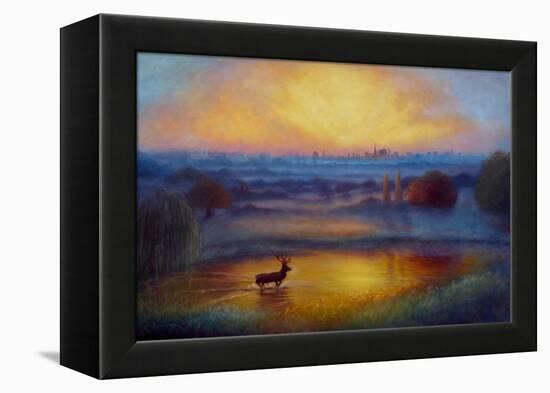 Richmond Park First Light, 2023, (Oil on Canvas) London Landscape-Lee Campbell-Framed Premier Image Canvas
