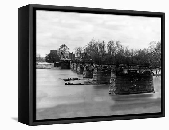 Richmond, VA, Ruins of Mayo's Bridge, Civil War-Lantern Press-Framed Stretched Canvas