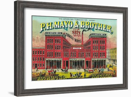 Richmond, Virginia, P.H. Mayo and Brother US Navy Brand Tobacco Label-Lantern Press-Framed Art Print