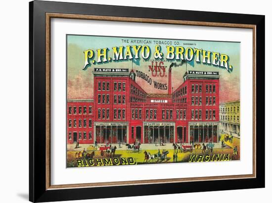 Richmond, Virginia, P.H. Mayo and Brother US Navy Brand Tobacco Label-Lantern Press-Framed Art Print