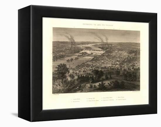 Richmond, Virginia - Panoramic Map-Lantern Press-Framed Stretched Canvas