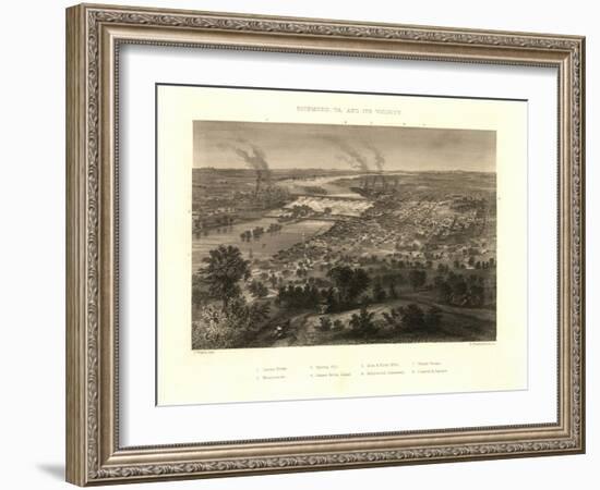 Richmond, Virginia - Panoramic Map-Lantern Press-Framed Art Print