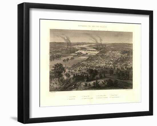 Richmond, Virginia - Panoramic Map-Lantern Press-Framed Art Print