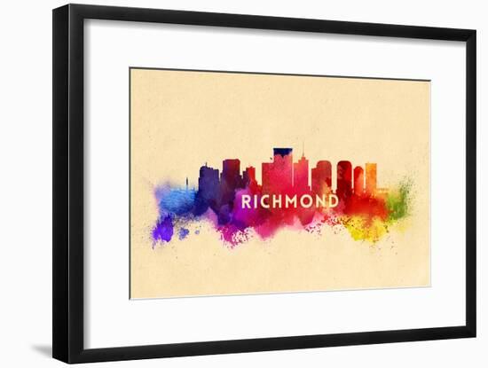 Richmond, Virginia - Skyline Abstract-Lantern Press-Framed Art Print