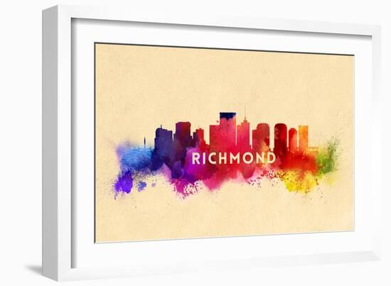 Richmond, Virginia - Skyline Abstract-Lantern Press-Framed Art Print