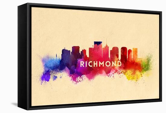 Richmond, Virginia - Skyline Abstract-Lantern Press-Framed Stretched Canvas