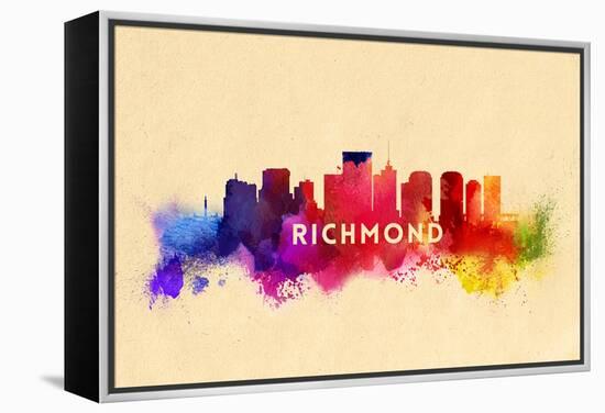 Richmond, Virginia - Skyline Abstract-Lantern Press-Framed Stretched Canvas