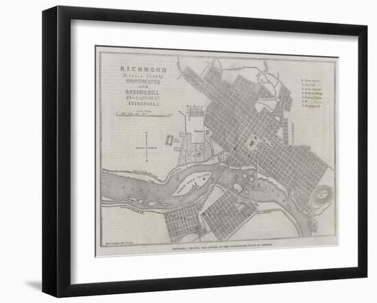 Richmond, Virginia, the Capital of the Confederate States of America-null-Framed Giclee Print