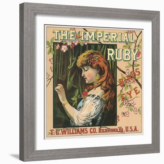 Richmond, Virginia, The Imperial Ruby Birds Eye Brand Tobacco Label-Lantern Press-Framed Art Print