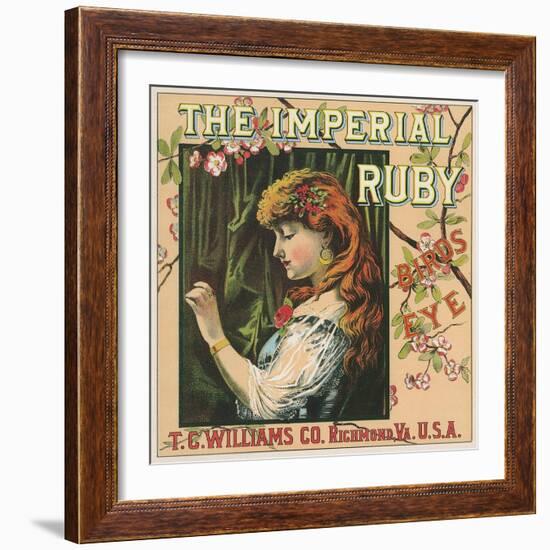 Richmond, Virginia, The Imperial Ruby Birds Eye Brand Tobacco Label-Lantern Press-Framed Art Print