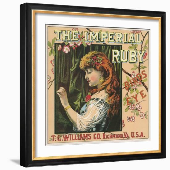 Richmond, Virginia, The Imperial Ruby Birds Eye Brand Tobacco Label-Lantern Press-Framed Art Print