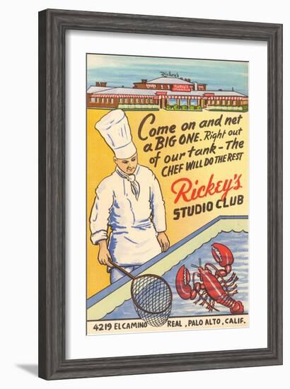 Rickey's Studio Club, Lobster, Palo Alto, California-null-Framed Art Print