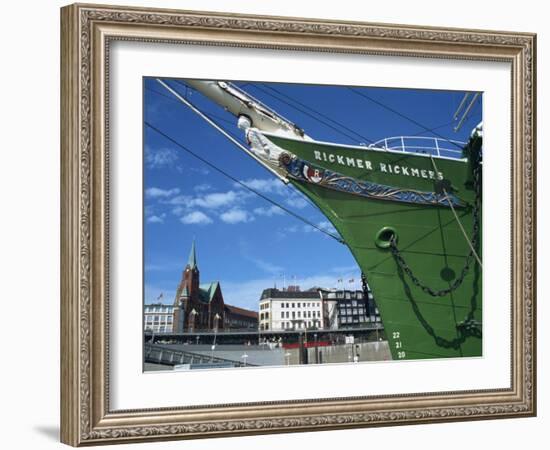 Rickmer Rickmers in Harbour, Hamburg, Germany, Europe-Hans Peter Merten-Framed Photographic Print