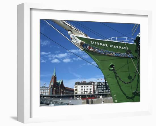 Rickmer Rickmers in Harbour, Hamburg, Germany, Europe-Hans Peter Merten-Framed Photographic Print