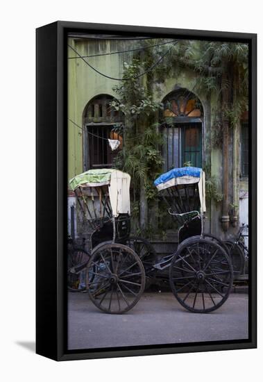 Rickshaw on the Street, Kolkata (Calcutta), West Bengal, India, Asia-Bruno Morandi-Framed Premier Image Canvas