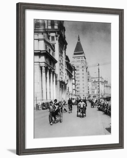 Rickshaws in Shanghai-null-Framed Photographic Print