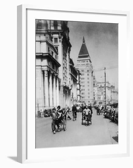 Rickshaws in Shanghai-null-Framed Photographic Print