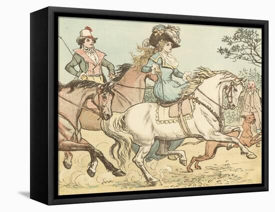 Ride a Cock Horse to Banbury Cross-Randolph Caldecott-Framed Premier Image Canvas