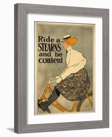 Ride a Stearns and Be Content, 1896 (Litho)-Edward Penfield-Framed Giclee Print