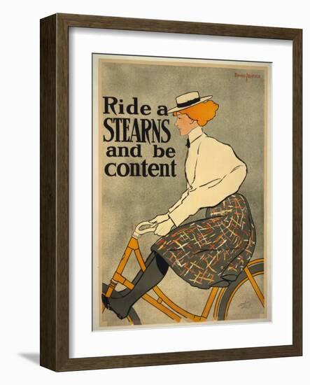 Ride a Stearns and Be Content, 1896 (Litho)-Edward Penfield-Framed Giclee Print