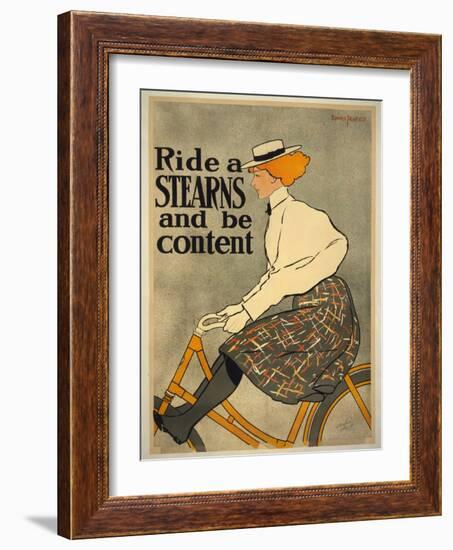 Ride a Stearns and Be Content, 1896 (Litho)-Edward Penfield-Framed Giclee Print