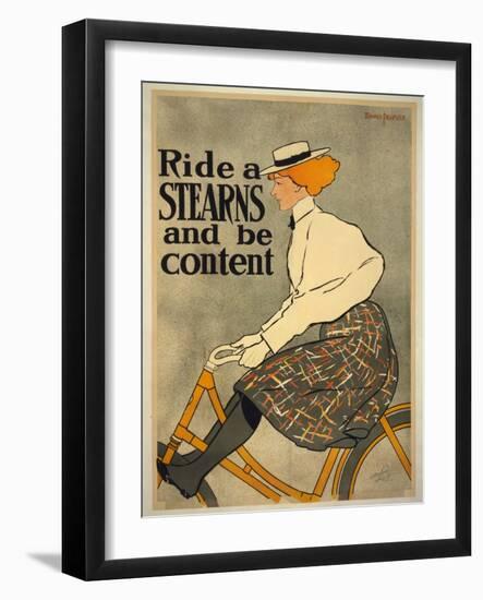 Ride a Stearns and Be Content, 1896 (Litho)-Edward Penfield-Framed Giclee Print