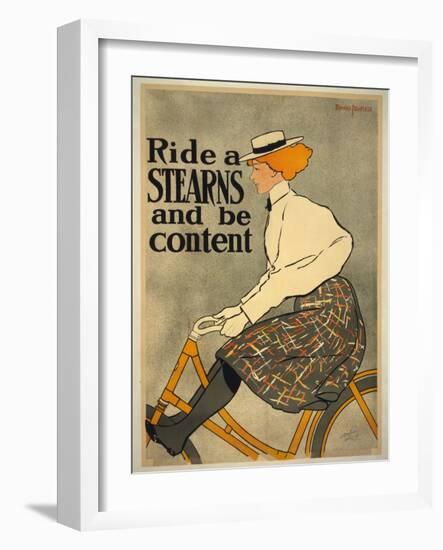 Ride a Stearns and Be Content, 1896 (Litho)-Edward Penfield-Framed Giclee Print