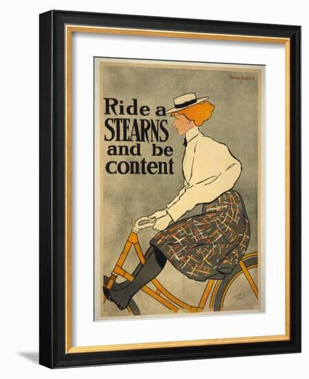 Ride a Stearns and Be Content, 1896 (Litho)-Edward Penfield-Framed Giclee Print