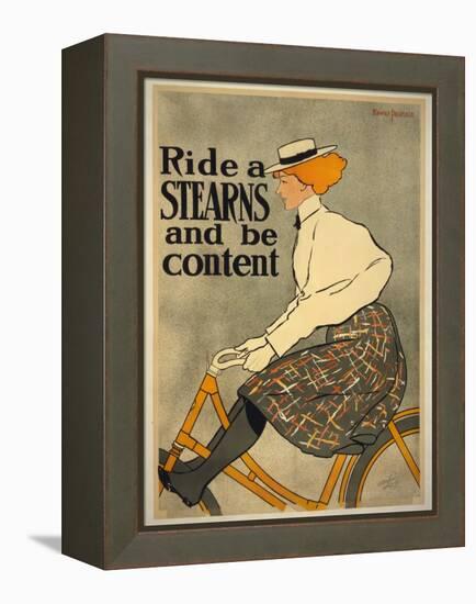 Ride a Stearns and Be Content, 1896 (Litho)-Edward Penfield-Framed Premier Image Canvas