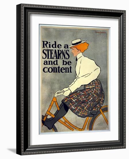 Ride a Stearns and Be Content, C.1896-Edward Penfield-Framed Giclee Print