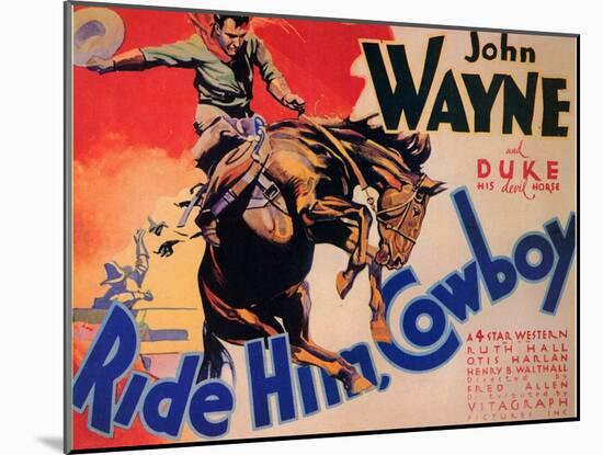 Ride Him Cowboy, 1932-null-Mounted Art Print