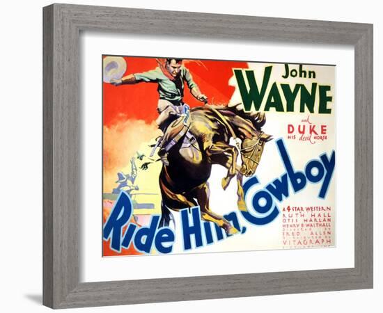 Ride Him Cowboy, John Wayne, 1932-null-Framed Art Print