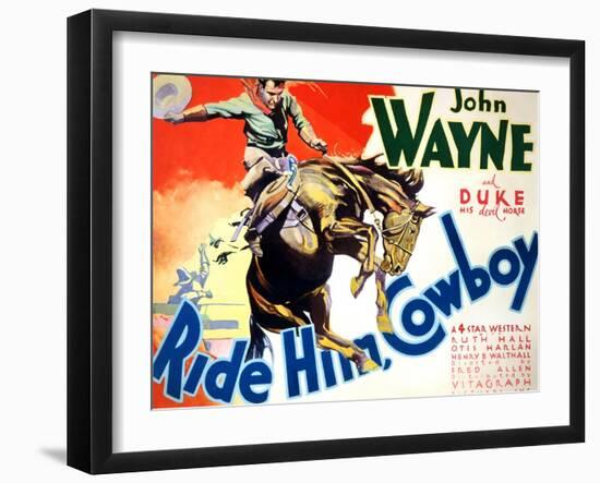 Ride Him Cowboy, John Wayne, 1932-null-Framed Art Print