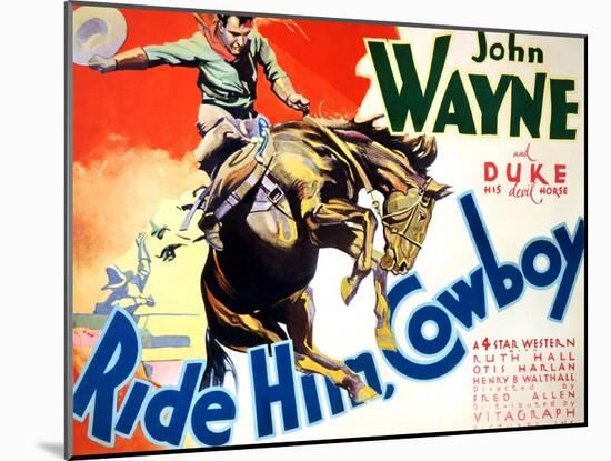 Ride Him Cowboy, John Wayne, 1932-null-Mounted Art Print