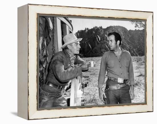 Ride Lonesome, Randolph Scott, Pernell Roberts, 1959-null-Framed Stretched Canvas
