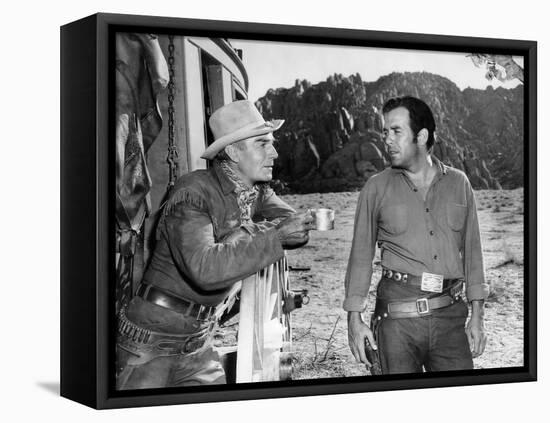 Ride Lonesome, Randolph Scott, Pernell Roberts, 1959-null-Framed Stretched Canvas