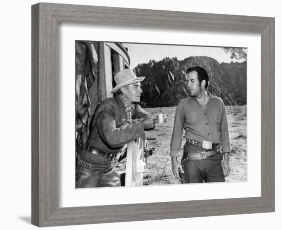 Ride Lonesome, Randolph Scott, Pernell Roberts, 1959-null-Framed Photo