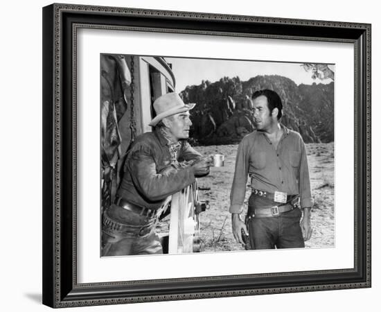 Ride Lonesome, Randolph Scott, Pernell Roberts, 1959-null-Framed Photo