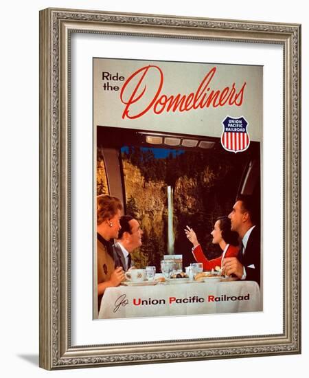 Ride the Domeliners - Union Pacific Railroad AD, 1950s-null-Framed Giclee Print