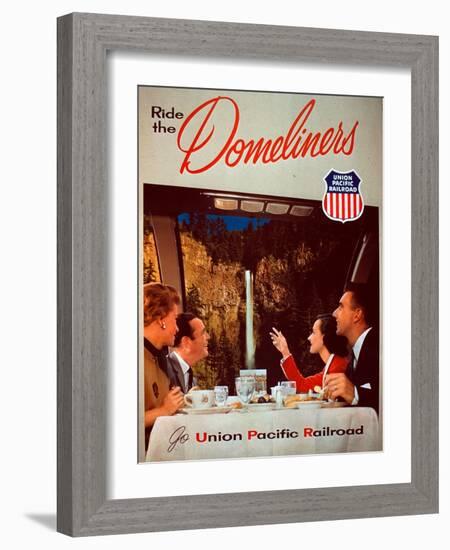 Ride the Domeliners - Union Pacific Railroad AD, 1950s-null-Framed Giclee Print