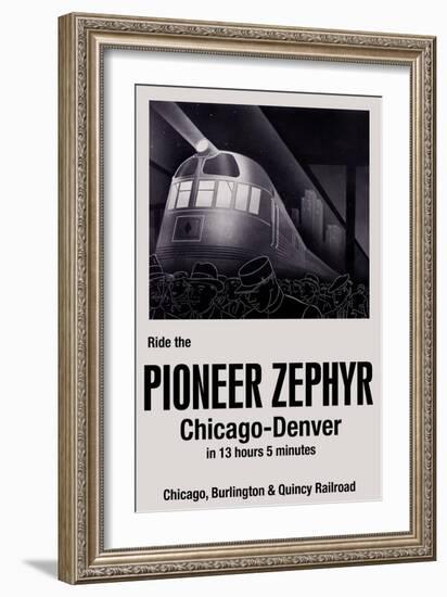 Ride the Pioneer Zephyr-Paris Pierce-Framed Art Print