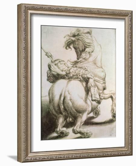 Rider Pierced by a Spear, 16th Century-Francesco Salviati-Framed Giclee Print