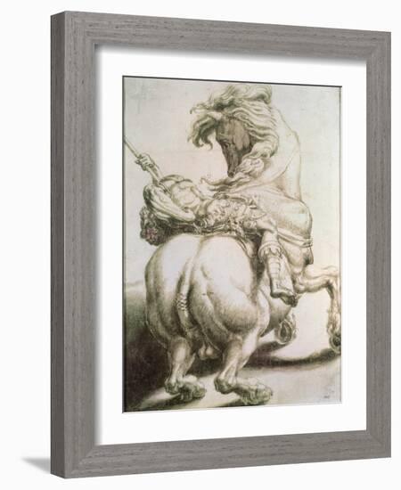 Rider Pierced by a Spear, 16th Century-Francesco Salviati-Framed Giclee Print