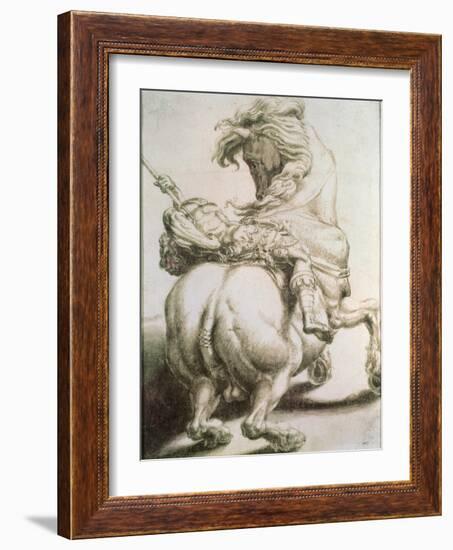 Rider Pierced by a Spear, 16th Century-Francesco Salviati-Framed Giclee Print
