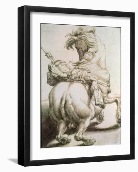 Rider Pierced by a Spear, 16th Century-Francesco Salviati-Framed Giclee Print