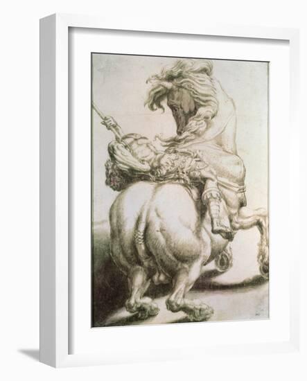 Rider Pierced by a Spear, 16th Century-Francesco Salviati-Framed Giclee Print