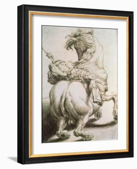 Rider Pierced by a Spear, 16th Century-Francesco Salviati-Framed Giclee Print