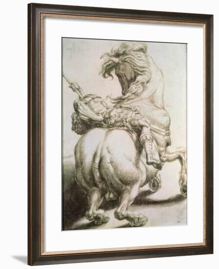 Rider Pierced by a Spear, 16th Century-Francesco Salviati-Framed Giclee Print